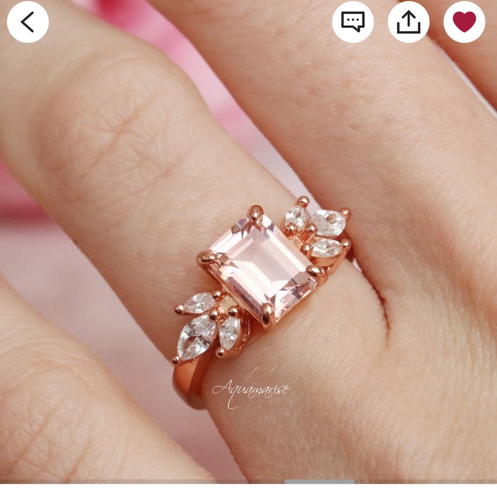 Morganite Rose Gold Vermeil Ring